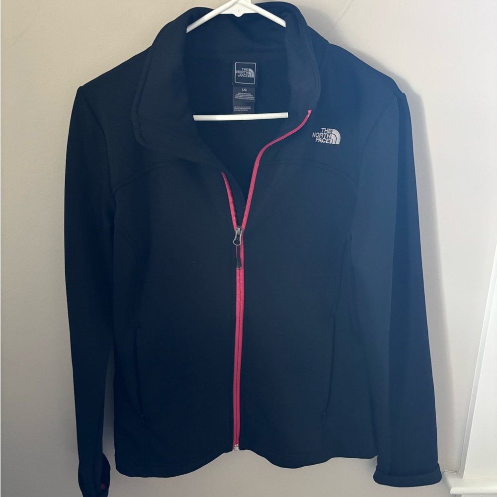 The North Face Women's Black Jacket with Pink Zipper